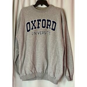 Oxford University Crewneck Collegiate Sweatshirt Gray Mens L Track & Field Brand